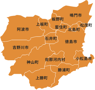 徳島県東部エリアの地図