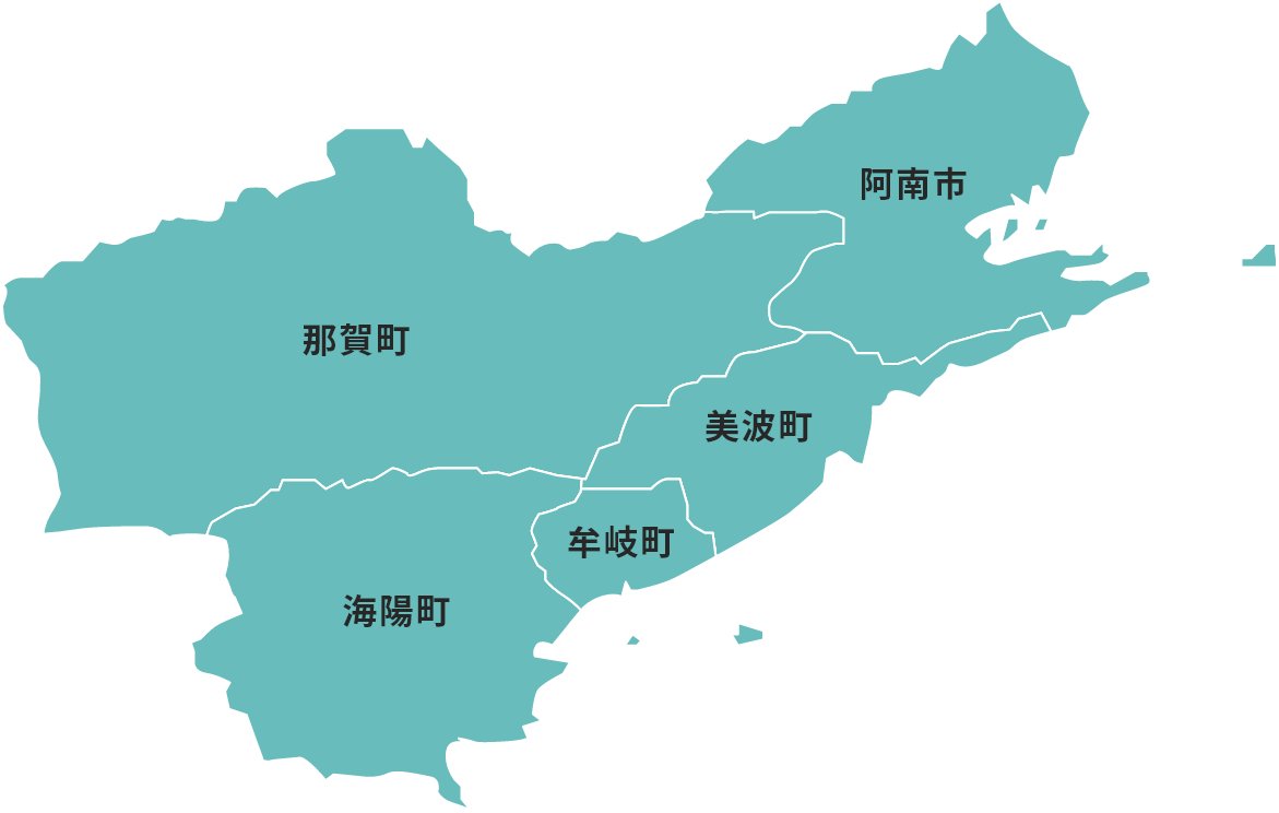 徳島県南部エリアの地図